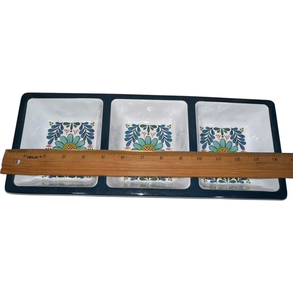 Certified International Talavera 2-Piece Melamine Set, Blue Multicolor‎